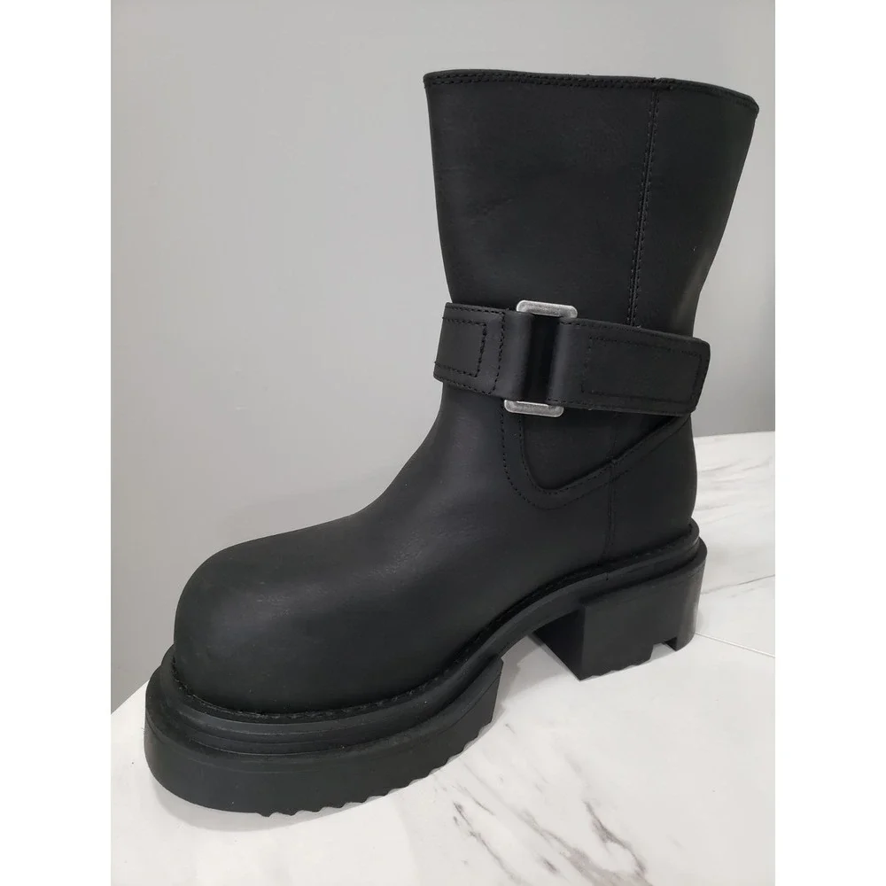 SIZE 9 Dolls Kill Darker Wavs Moto Goth Chunky Platform Bullet Ankle Rave Punk
